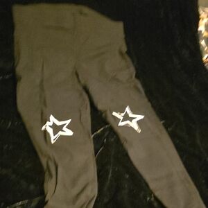 Torrid Black Leggings With Stars On Knees